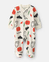 Pijama de una pieza con cremallera, Halloween en crema