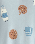Pijama de una pieza de algodón con pie, leche y galletas - Carter's