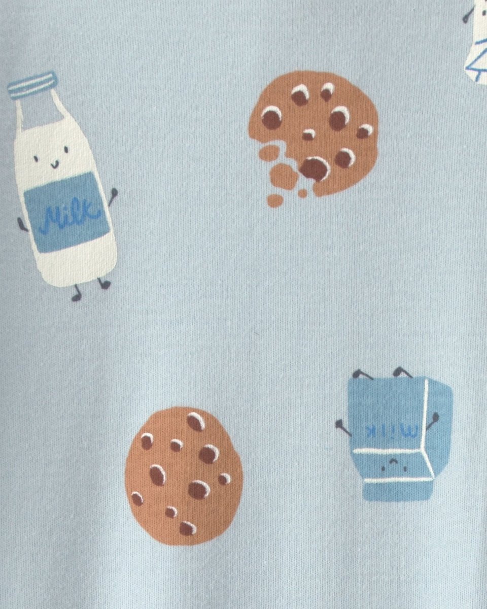 Pijama de una pieza de algodón con pie, leche y galletas - Carter's