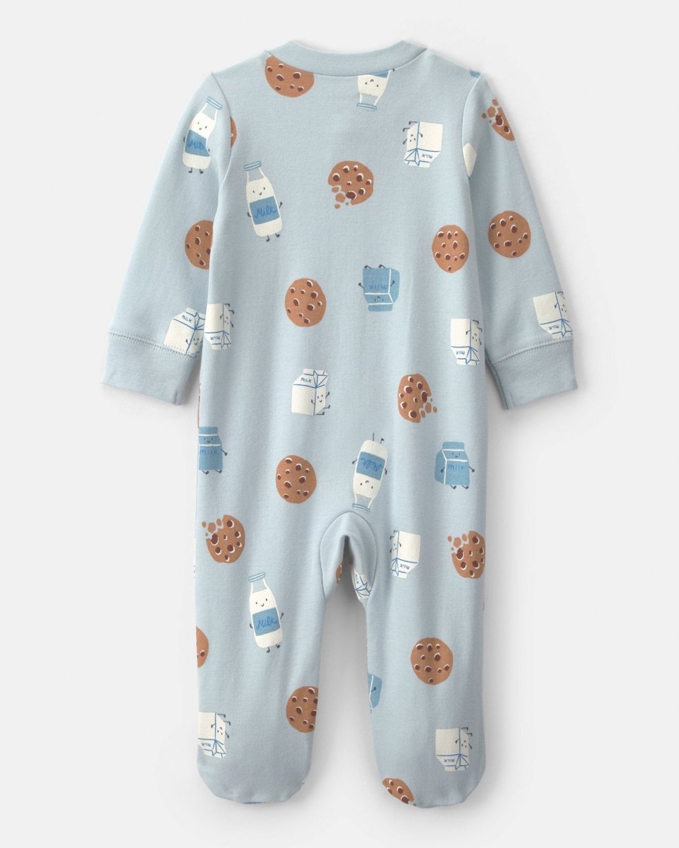 Pijama de una pieza de algodón con pie, leche y galletas - Carter's