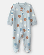 Pijama de una pieza de algodón con pie, leche y galletas - Carter's