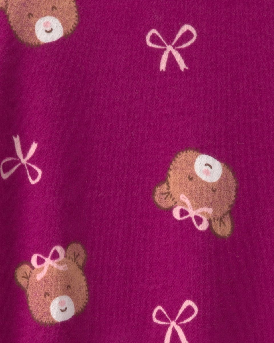 Pijama de una pieza de algodón con pie, osos en morado - Carter's
