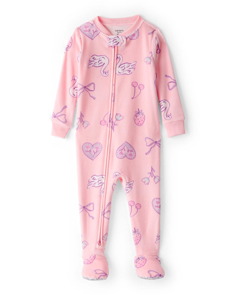 Pijama enterizo ajustado con cisnes - Carter's