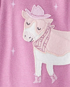 Pijama enterizo algodón estampado vaquera malva - Carter's