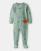 Pijama enterizo de algodón con dinosaurios en verde - Carter's