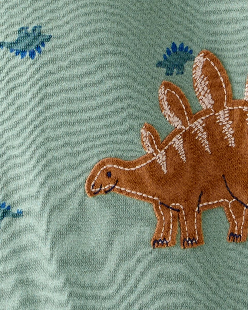 Pijama enterizo de algodón con estampado de dinosaurios verde para bebé niño - Carter's