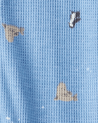 Pijama enterizo de algodón en azul animal - Carter's