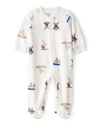 Pijama enterizo de polar en crema con estampado - Carter's