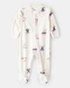 Printed fleece one-piece pajamas