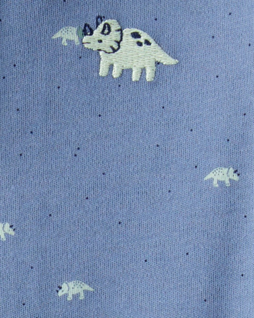 Pijama enterizo interlock azul con estampado de rinoceronte para bebé niño - Carter's