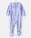 Pijama enterizo polar azul con corazones y lunares