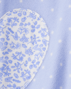 Pijama enterizo polar azul con corazones y lunares - Carter's