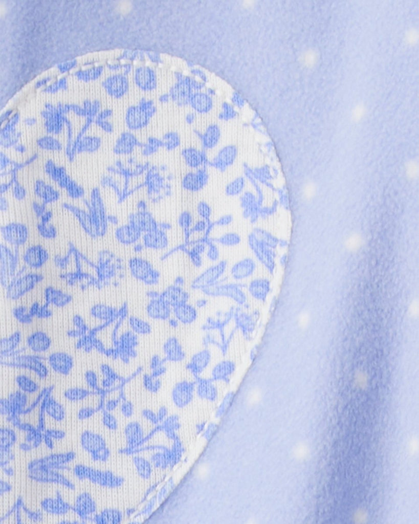 Pijama enterizo polar azul con estampado de corazones para bebé niña - Carter's