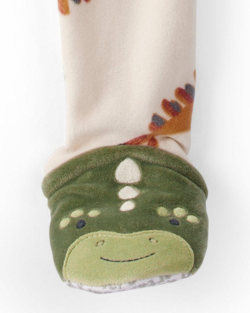 Pijama enterizo polar marrón con dinosaurios para bebé niño - Carter's