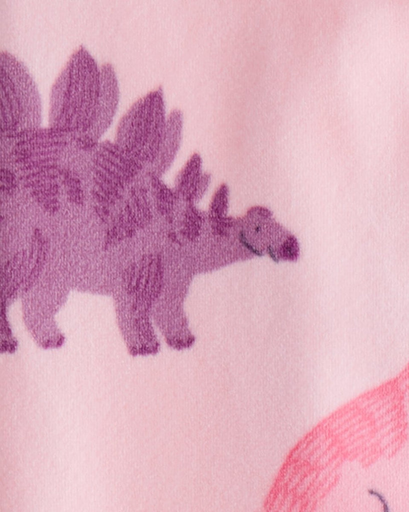 Pijama enterizo polar rosa con estampado de dinosaurios para bebé niña - Carter's