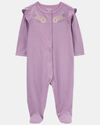 Pijama entero algodón canalé diseño floral
