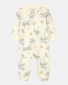 Full-body pajama with two-way zipper and palm tree print