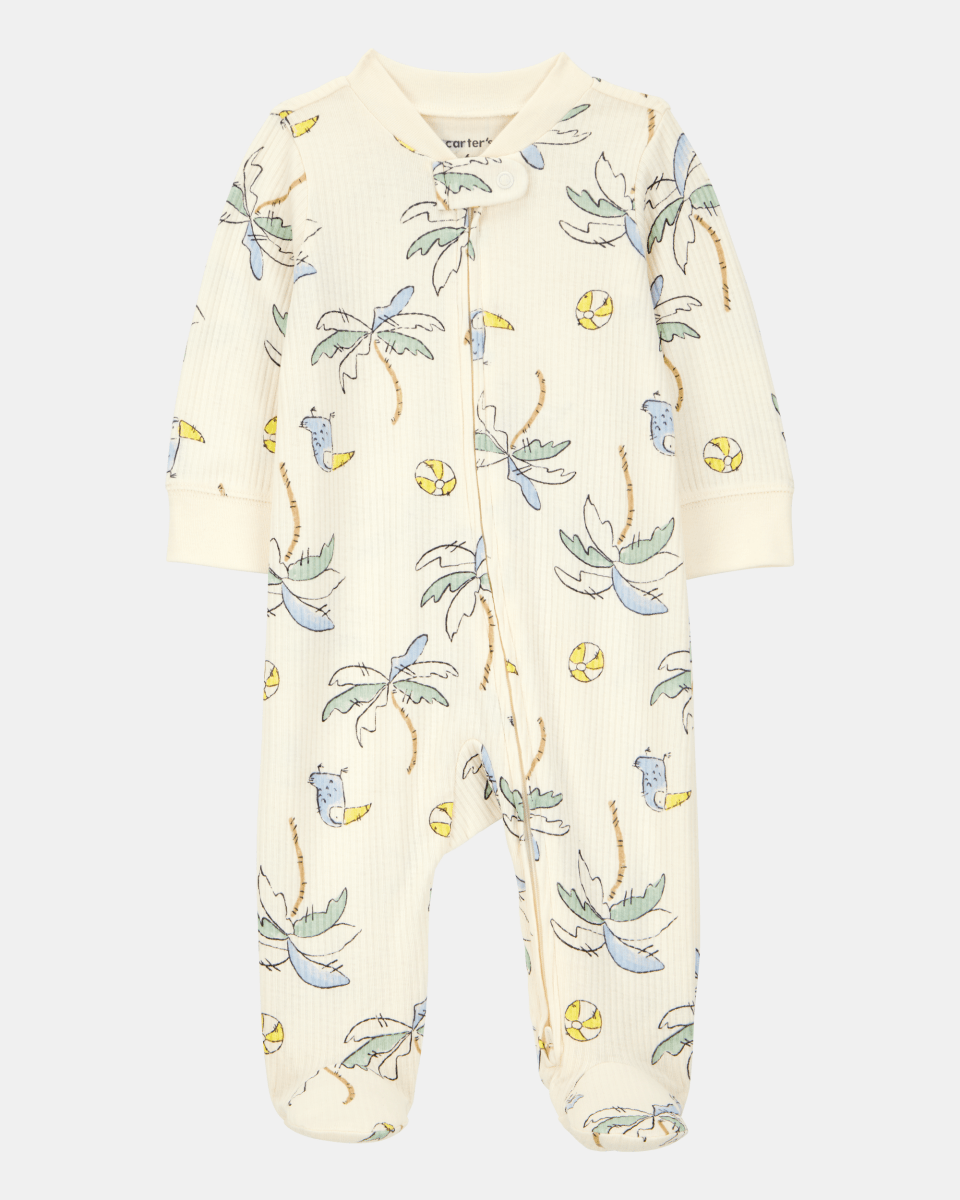 Pijama entero con cremallera bidireccional y estampado de palmeras - Carter's