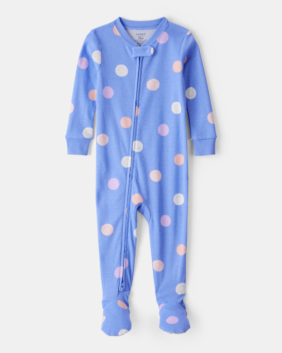 Pijama entero con estampado smiley en azul - Carter's