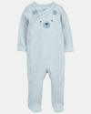 Pijama entero de algodón interlock diseño oso