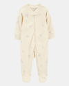 Pijama entero de rizo con cremallera y estampado floral
