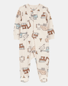 Ribbed knit all-in-one builder design pajamas