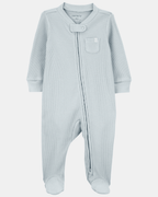 Pijama entero texturizado diseño azul liso - Carter's
