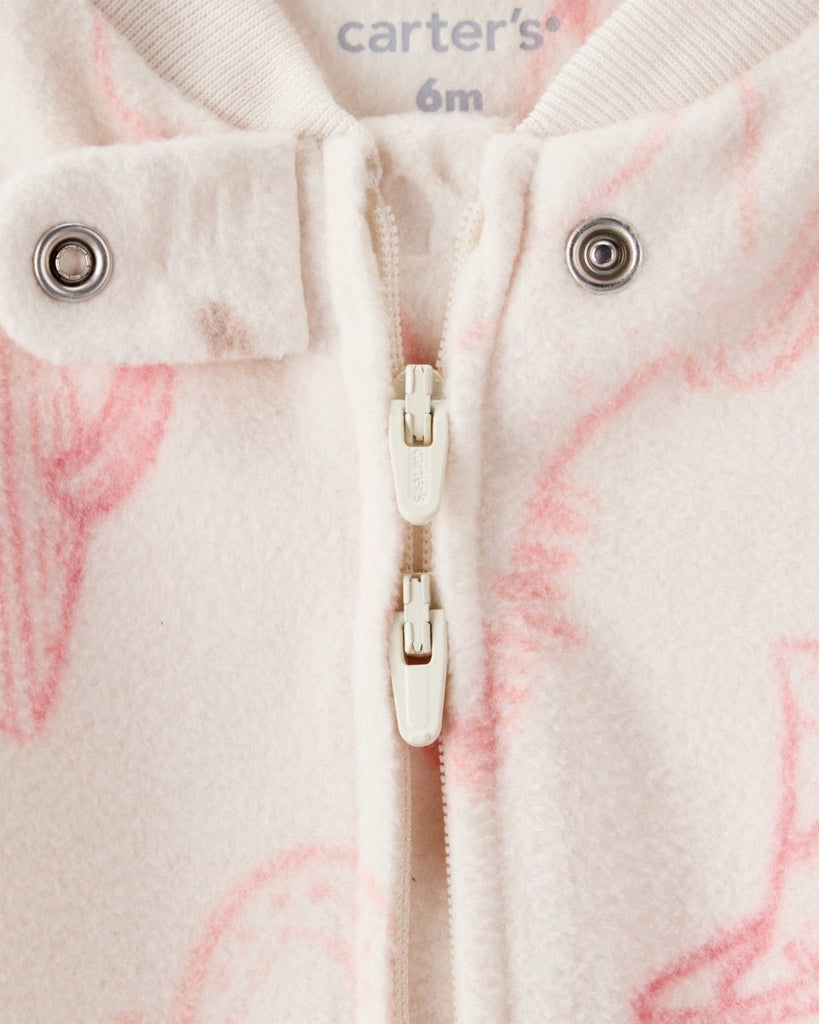 Pijama microfleece color marfil con estampado de vaquera para bebé niña - Carter's