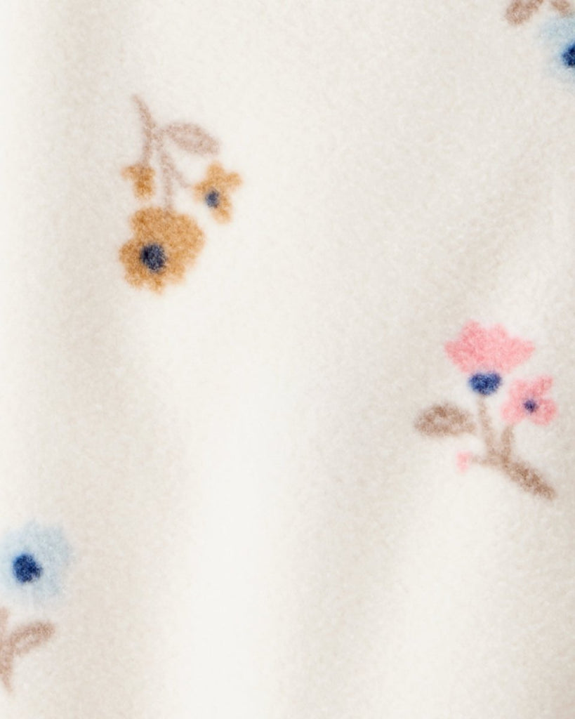 Pijama microfleece color marfil con estampado floral mini para bebé niña - Carter's