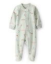 Pijama enterizo microfleece verde con ardillas y búhos