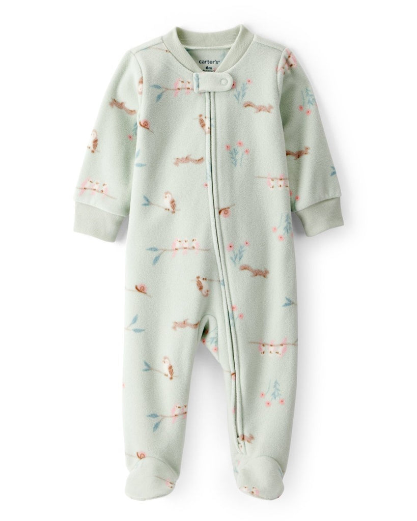 Pijama microfleece con estampado de búhos y ardillas para bebé niña - Carter's