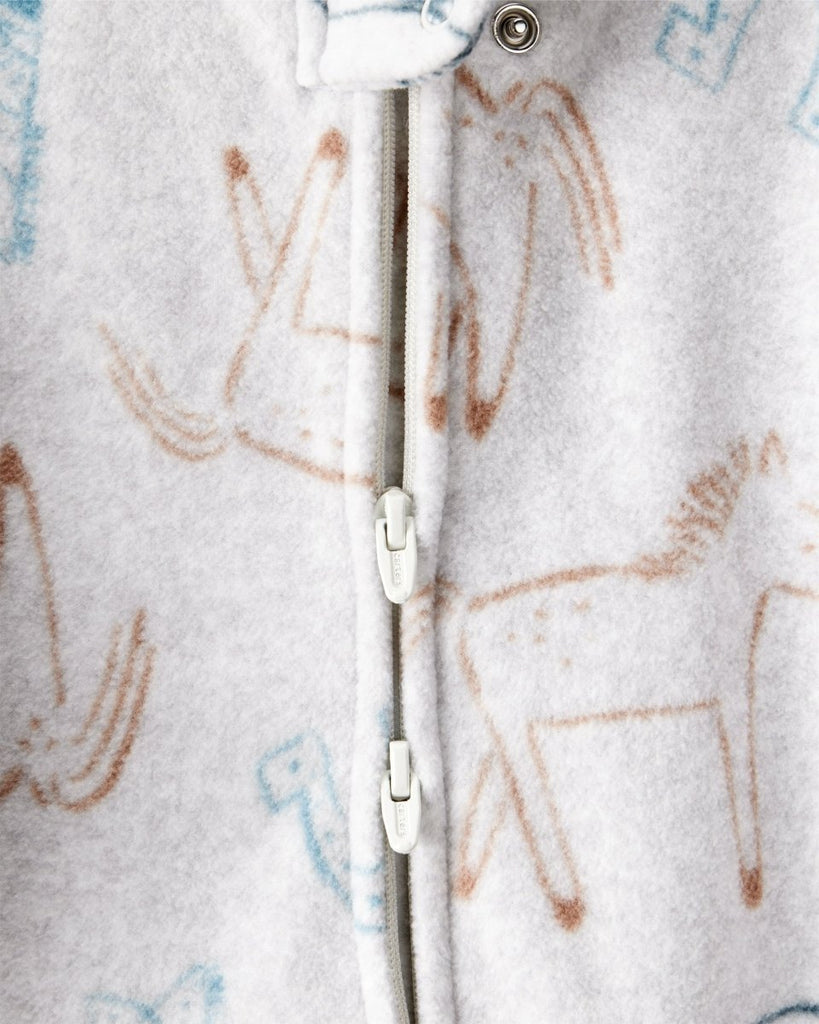 Pijama microfleece gris con estampado de vaquero azul para bebé niño - Carter's