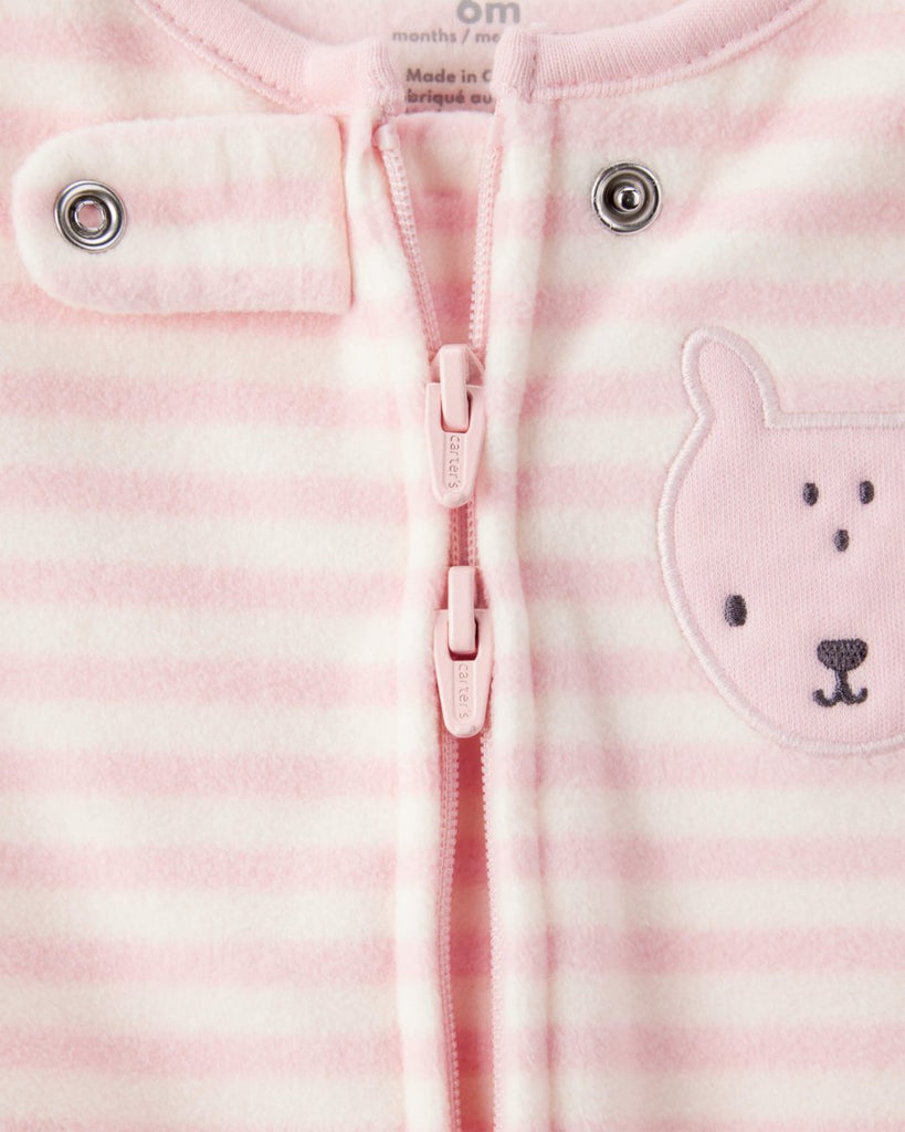 Pijama microfleece para bebé con diseño rosa rayas - Carter's