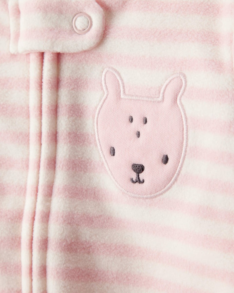 Pijama microfleece para bebé con diseño rosa rayas - Carter's