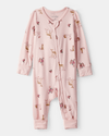 Soft cotton sustainable pajamas, pink deer design