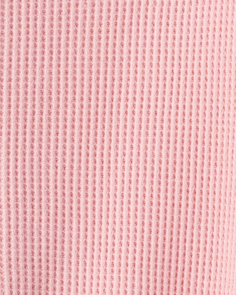 Pijama térmico rosa con textura y detalle floral para bebé niña - Carter's
