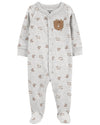 Pijama entero de algodón canalé diseño rinocerontes