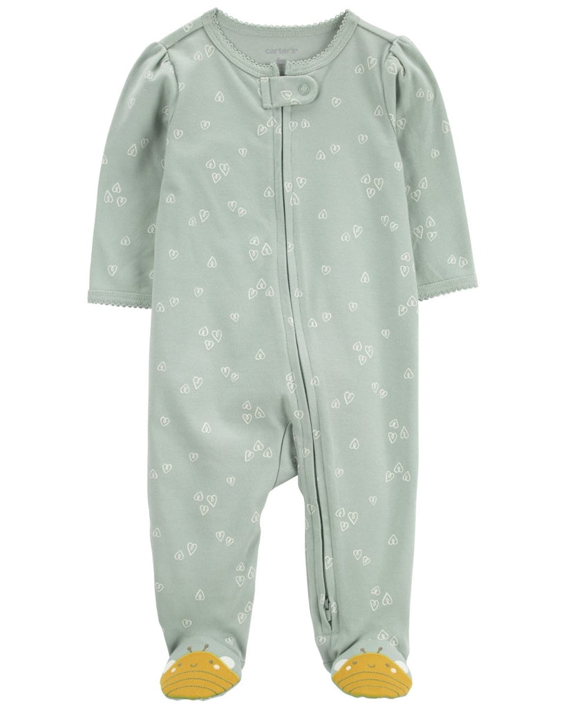 Pijama una pieza de algodón, con pie, diseño abeja - Carter's