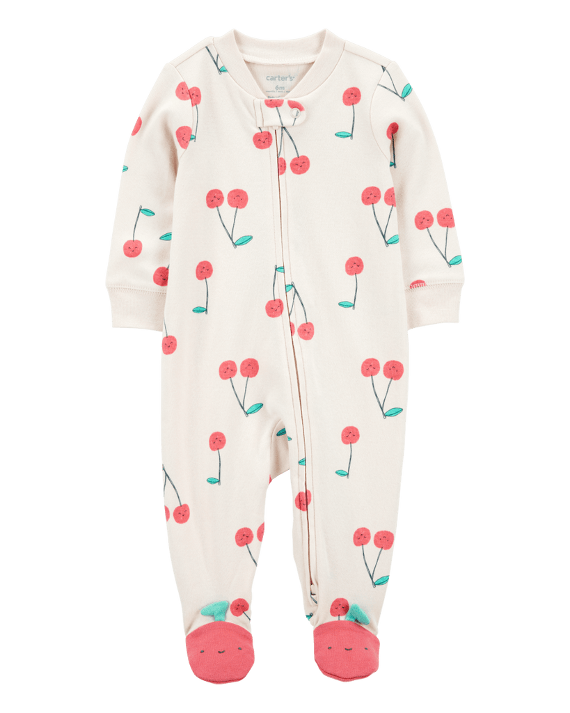 Pijama una pieza de algodón, con pie, diseño cerezas - Carter´s