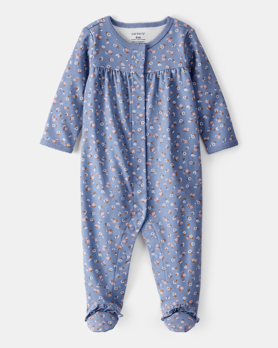 Pijama una pieza de algodón, con pie, diseño floral - Carter's