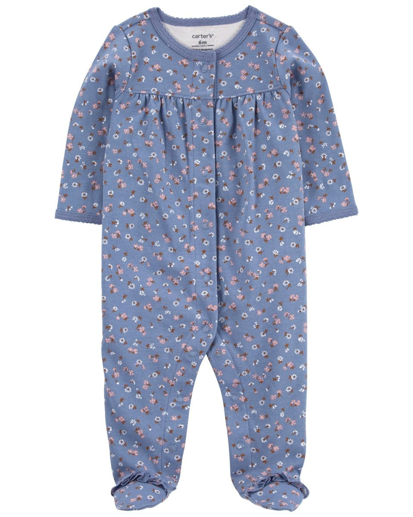 Pijama una pieza de algodón, con pie, diseño floral - Carter's