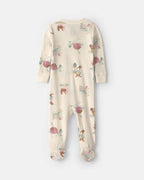 Pijama una pieza de algodón con pie, granja en crema - Carter's