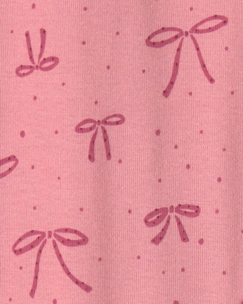 Pijama una pieza de algodón con pie, lazos en rosa - Carter's