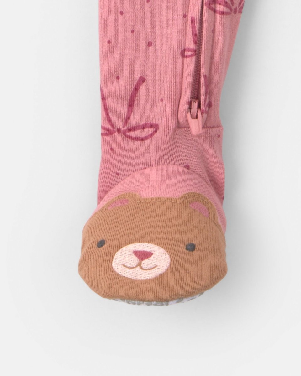 Pijama una pieza de algodón con pie, lazos en rosa - Carter's