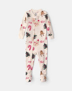 Pijama una pieza de algodón con pie, Navidad en crema - Carter's