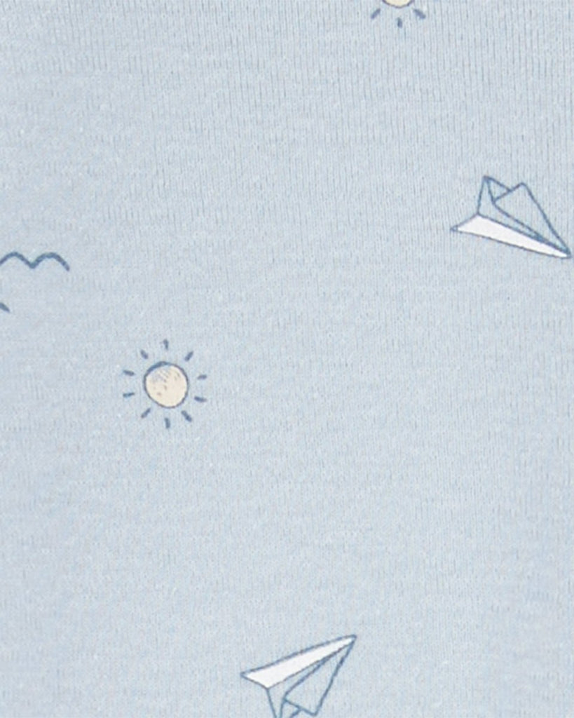 Pijama una pieza de algodón, con pie y gorro, diseño aviones - Carter's
