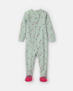 Pijama una pieza térmico con pie, manzanas en verde - Carter's