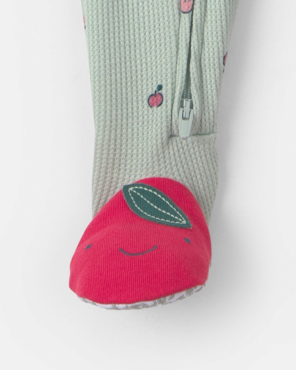 Pijama una pieza térmico con pie, manzanas en verde - Carter's
