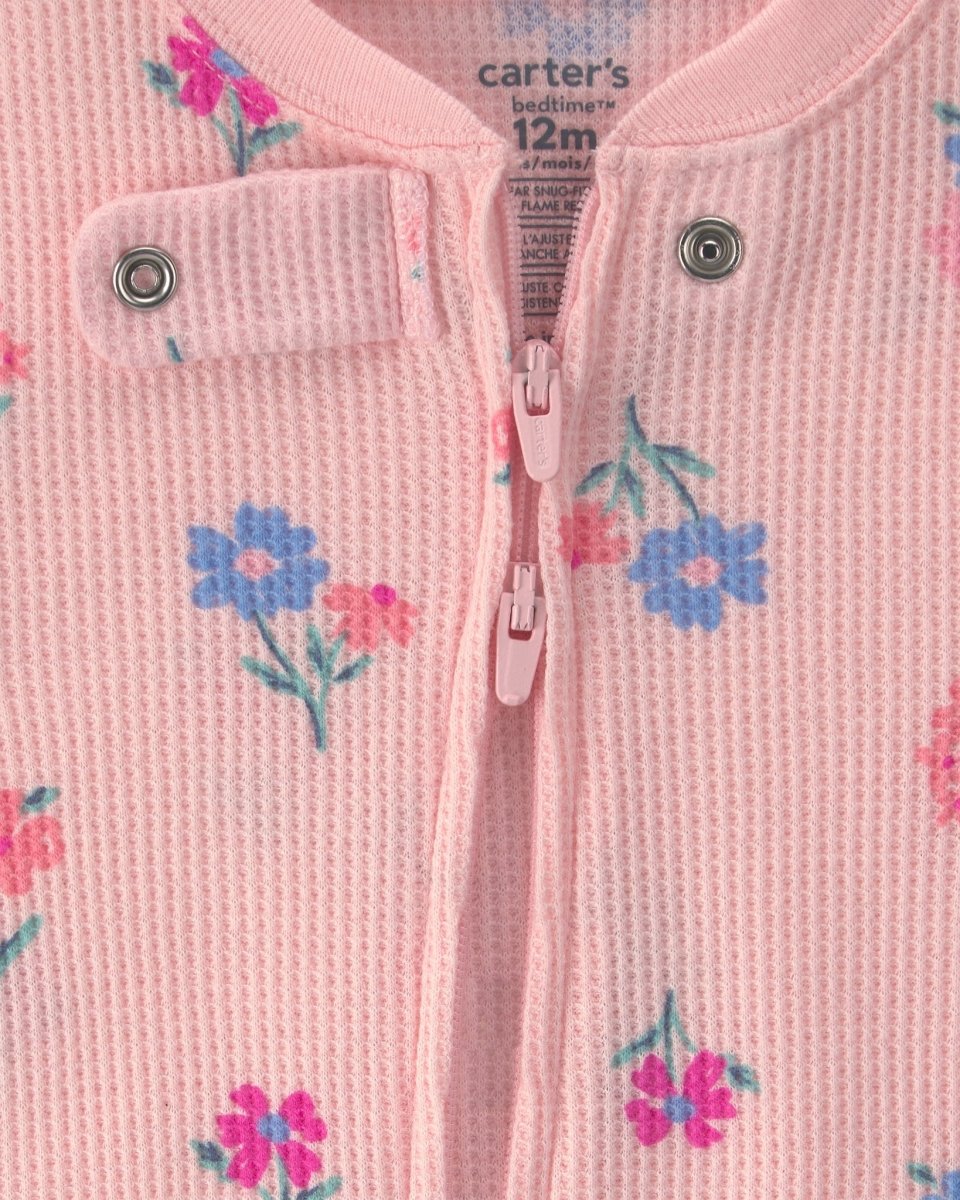 Pijama una pieza térmico de manga larga, flores en rosa - Carter's