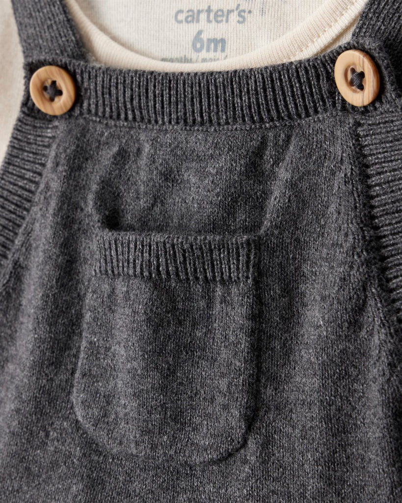 Set de vestido para bebé con diseño gris - Carter's